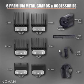 img 1 attached to 💇 Novah Men's Cordless Barber Clipper Hair Cutting Kit - Professional Hair Clippers, Beard Trimmer Haircut Grooming Set