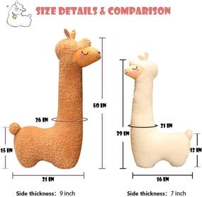 img 2 attached to 🦙 FEEZUSH Alpaca Plush Pillow: The Perfect Alpaca Stuffed Animal Body Pillow for Girls, Boys, and Adults - Ideal Xmas, Birthday, and Valentines Gift! (Brown, 39 inches)