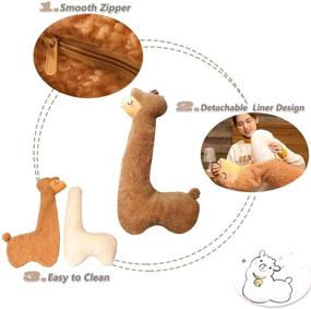 img 3 attached to 🦙 FEEZUSH Alpaca Plush Pillow: The Perfect Alpaca Stuffed Animal Body Pillow for Girls, Boys, and Adults - Ideal Xmas, Birthday, and Valentines Gift! (Brown, 39 inches)