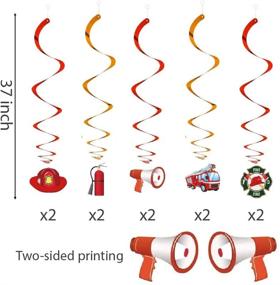 img 3 attached to 🚒 Kristin Paradise 30Ct Fire Truck Hanging Swirl Decorations: Perfect Firefighter Party Supplies for Fireman Birthday, Baby Shower, or a Firetruck-Themed 1st Bday!