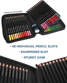 img 1 attached to 🎨 ColorIt Premium Travel Pencil Case with Zipper - 48 Slot Pencil Holder for Colored Pencils