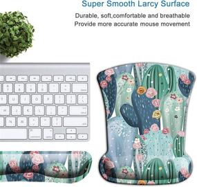 img 2 attached to 🌵 Ideal ITNRSIIET Ergonomic Keyboard and Mouse Wrist Rest Set – Non-Slip Pads for Comfortable Computer, Laptop, Gaming, and Working Sessions – Easy Typing, Pain Relief, Cactus Flower Design