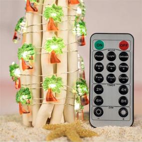 img 3 attached to 🌴 10FT 30LEDs Tropical Series Beach Themed Coconut Tree String Lights - Remote Controlled, USB & Battery Powered, 8 Modes Fairy Decorative Lights for Christmas Party, Wedding, Garden Decor