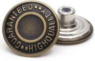 ghq jeans button tack set - 12 metal replacement buttons - 20mm size logo