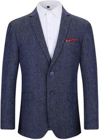 img 4 attached to 👔 Boys' Modern Fit Sport Blazers Casual Jackets by Piero Lusso