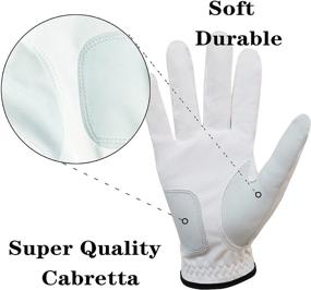 img 2 attached to Premium Leather Golf Gloves Men (Left Hand Right) - 5 Pack, All-Weather Grip, Multiple Sizes (S, M, ML, L, XL) - Perfect for Golfers