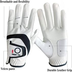 img 3 attached to Premium Leather Golf Gloves Men (Left Hand Right) - 5 Pack, All-Weather Grip, Multiple Sizes (S, M, ML, L, XL) - Perfect for Golfers