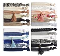 🎀 trendy 24pcs ribbon hair ties with tassel: comfy elastic hair bands for no crease ponytails – perfect for girls and women logo