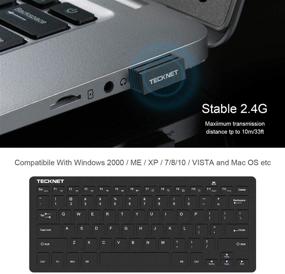 img 3 attached to 💻 TECKNET 2.4GHz Ultra Slim Wireless Keyboard: Compact & Quiet for PC, Smart TV, Laptop, Windows 7/8/10, Max iOS