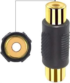 img 2 attached to Jabinco (Pack of 10) - Premium Gold RCA Female to Female Coupler Adapter for Audio Video Connections