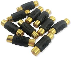 img 3 attached to Jabinco (Pack of 10) - Premium Gold RCA Female to Female Coupler Adapter for Audio Video Connections