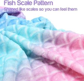 img 1 attached to Catalonia Kids Mermaid Tail Blanket - Super Soft Plush Flannel Sleeping Snuggle Blanket for Teen Girls - Rainbow Ombre - Fish Scale Pattern - Perfect Gift Choice