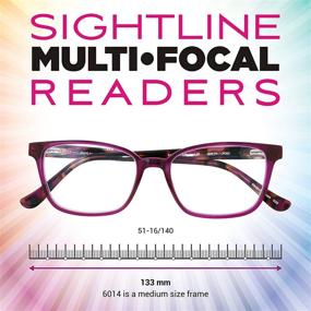 img 1 attached to 👓 Premium Multifocal Purple Progressive Power Reading Glasses (Sightline 6014) with AR Coated Lenses and High-Quality Acetate Frame