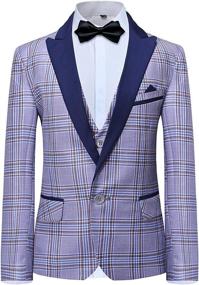 img 3 attached to Plaid Tuxedo Dresswear Pieces Blazer Boys' Clothing via Suits & Sport Coats