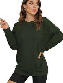 img 3 attached to 👚 XIEERDUO Women's Oversized Sweatshirts | Crewneck Long Sleeve Tunic Tops for Leggings