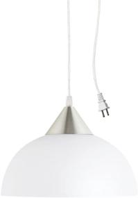 img 4 attached to Modern Plug-In Pendant Light: Globe Electric 64413 Amaris, Brushed Steel, Frosted White Shade, 15ft Clear Cord, On/Off Switch