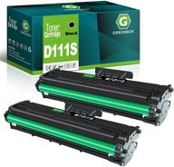 💚 premium greenbox compatible toner cartridge for samsung mlt-d111s - 2 black logo