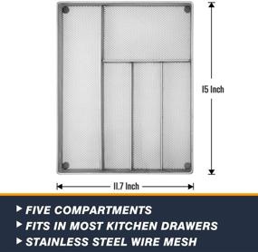 img 2 attached to 🍴 Hiware 40-Piece Silverware Set with Drawer Organizer: Stylish Stainless Steel Flatware Sets for 8, Ideal for Home, Kitchen, Restaurant, Hotel - Mirror Polished & Dishwasher Safe