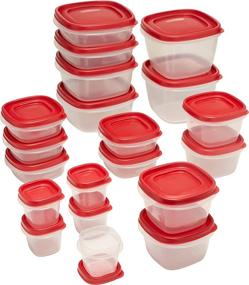 img 2 attached to 🔴 Efficient Organization: Rubbermaid Easy Find Lids Food Storage Containers, Racer Red, 40-Piece Set