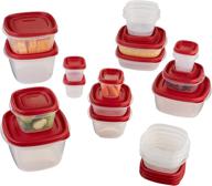 🔴 efficient organization: rubbermaid easy find lids food storage containers, racer red, 40-piece set logo