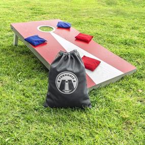 img 1 attached to 👜 GoSports Cornhole Bean Bag Tote Carry Case - Holds 8 Regulation Bean Bags, Variety of Navy Blue, Gray, and Natural Canvas Colors for Easy Storage