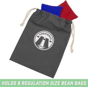 img 3 attached to 👜 GoSports Cornhole Bean Bag Tote Carry Case - Holds 8 Regulation Bean Bags, Variety of Navy Blue, Gray, and Natural Canvas Colors for Easy Storage