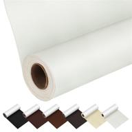 🛋️ revive & restore with leather repair patch: 17x79 inch self-adhesive tape kit for couches, furniture, jacket, car seat & more - beige white leather sticker included! logo