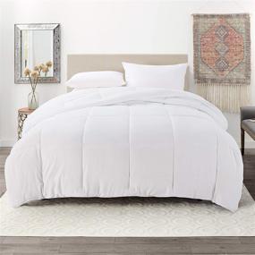 img 4 attached to 🛏️ Nestl Twin Size Down Alternative Comforter - Quilted All Season Duvet Insert, White