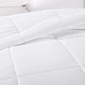 img 2 attached to 🛏️ Nestl Twin Size Down Alternative Comforter - Quilted All Season Duvet Insert, White