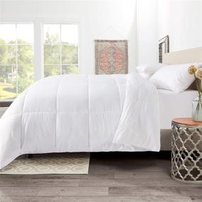 img 3 attached to 🛏️ Nestl Twin Size Down Alternative Comforter - Quilted All Season Duvet Insert, White