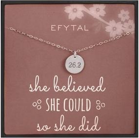 img 4 attached to EFYTAL Marathon Runner 26.2 Necklace - Impressive 925 Sterling Silver Disc Jewelry Gift for Athlete & Runner