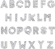 poualss deluxe rhinestone alphabet letter slides: transform your diy bracelets & jewelry with 52pcs a-z 8mm full rhinestones! logo