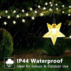 img 1 attached to 🌟 Brizled Star Solar String Lights - 33ft 100 LED Outdoor Solar Lights with 8 Modes for Balcony, Party, Patio, Garden, Yard & Home Decor - Waterproof Star Twinkle Light String with Memory - Warm White