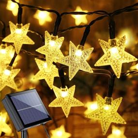 img 4 attached to 🌟 Brizled Star Solar String Lights - 33ft 100 LED Outdoor Solar Lights with 8 Modes for Balcony, Party, Patio, Garden, Yard & Home Decor - Waterproof Star Twinkle Light String with Memory - Warm White