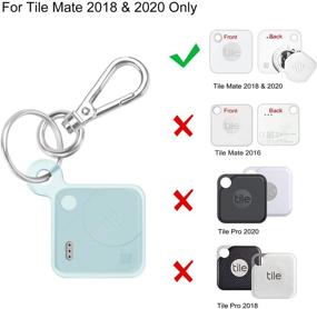 img 3 attached to 🔵 Fintie силиконовый чехол с карабином для Tile Mate 2020 и 2018 - синий светящийся в темноте: антицарапающий легкий мягкий защитный чехол