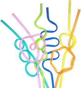 img 3 attached to 🥤 Pack of 50 Crazy Loop Straws - Homono Silly Colorful Reusable Drinking Straws Mega Pack, BPA and PFOA Free