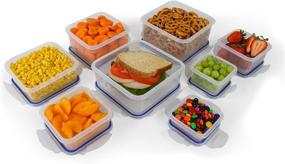 img 3 attached to 🍱 Popit's Little Big Box: 8 Clear Food Storage Containers Set - Microwave and Freezer Safe!