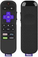 📱 черный силиконовый чехол для пульта дистанционного управления roku express, streaming stick remote controller - противоскользящий, защитный чехол против ударов для голосового пульта дистанционного управления roku логотип