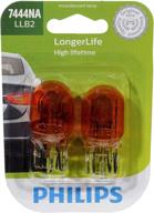 💡 philips 7444na longerlife miniature bulb, 2 pack - enhanced durability for your lighting needs logo