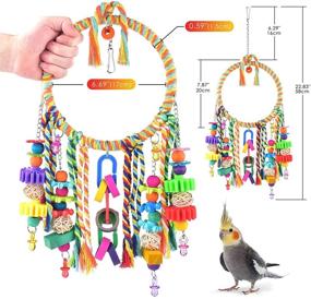 img 3 attached to 🐦 Enhance Your Bird's Happiness and Playfulness with KATUMO Bird Swing Toy and Colorful Chewing Perch - Perfect for Lovebirds, Finches, Parakeets, Budgerigars, Conure & More!