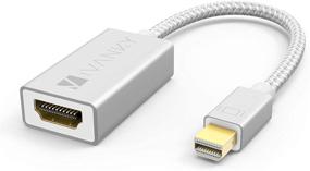 img 4 attached to 💻 iVanky Mini DisplayPort to HDMI Adapter [Super Slim, Aluminum Shell, Nylon Braided] - Compatible with MacBook Air/Pro, Microsoft Surface Pro/Dock, Monitor, Projector and More - Silver