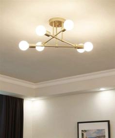 img 1 attached to 🌟 Enhance Your Living Spaces with the Michideco Modern 6-Light Sputnik Chandelier in Golden Finish