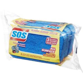 img 1 attached to S.O.S All Surface Scrubber Sponge, Pack of 3 (91028)