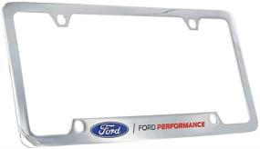 img 4 attached to Повысьте внешний вид своего Ford с помощью накладки на номерной знак Ford Performance Wordmark Chrome Plated Brass Metal с 4 отверстиями.