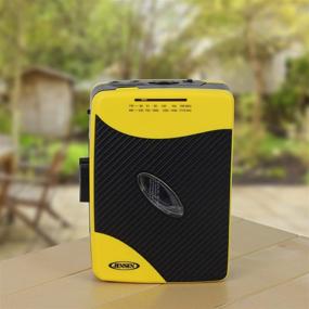 img 3 attached to Jensen Portable Stereo Cassette Player With AM/FM Radio Sport Earbuds (Yellow)