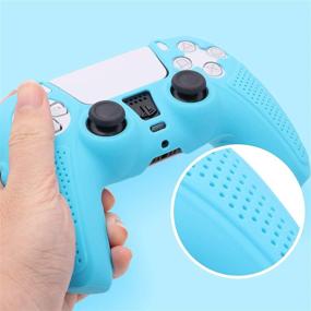 img 1 attached to 🎮 Enhance Your Gaming Experience with the Blue PS5 Controller Silicone Case and Thumb Grips