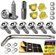 🔒 aootf anti theft license plate screws - stainless steel frame screws, tamper resistant fasteners, security tapping screws, set of 8, for protecting license plates on cars trucks, 38pc kit logo
