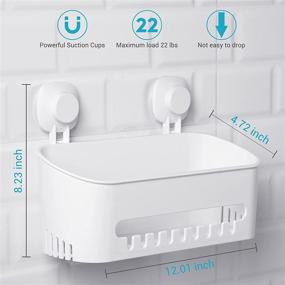 img 2 attached to 🚿 White Shower Caddy Suction Cup No-Drill Removable Bathroom Organizer - Budget & Good Shower Storage Basket for Shampoo, Conditioner, and Heavy-duty Shower Essentials