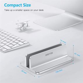 img 3 attached to OMOTON Vertical Laptop Stand Holder: Adjustable Dock for MacBook, Surface & Gaming Laptops (Up to 17.3 inches) - Silver