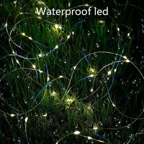 img 3 attached to 🌞 Waterproof Solar Fairy Lights 400 LED - 8 Modes Warm White - Outdoor String Lights for Garden, Patio, Yard, Christmas, Party, Wedding - Pack of 4 - Copper Wire